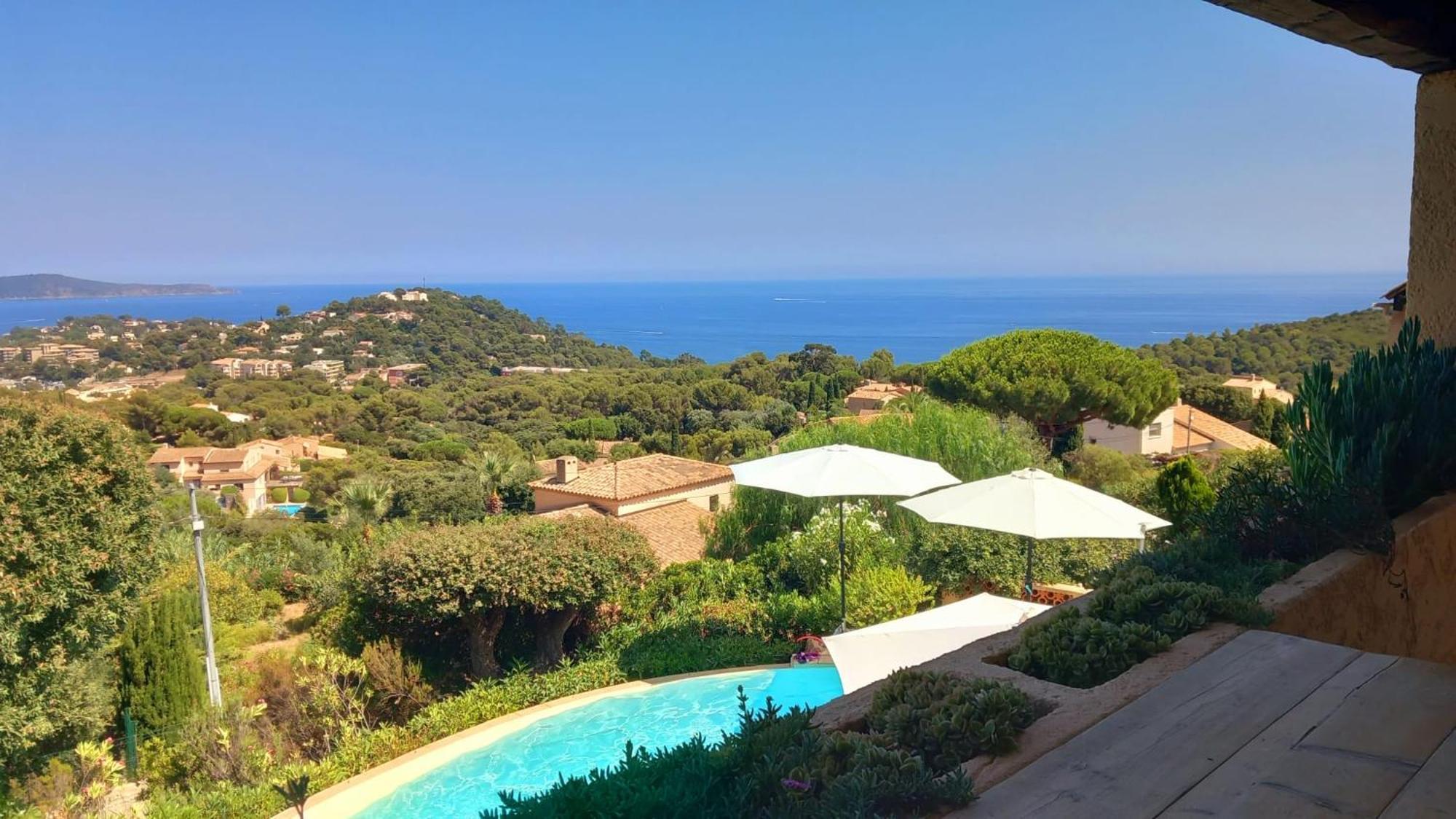 4-Star Private Villa With Heated Pool And Panoramic Sea View At Gulf De Saint Tropez Cavalaire-sur-Mer Exterior foto
