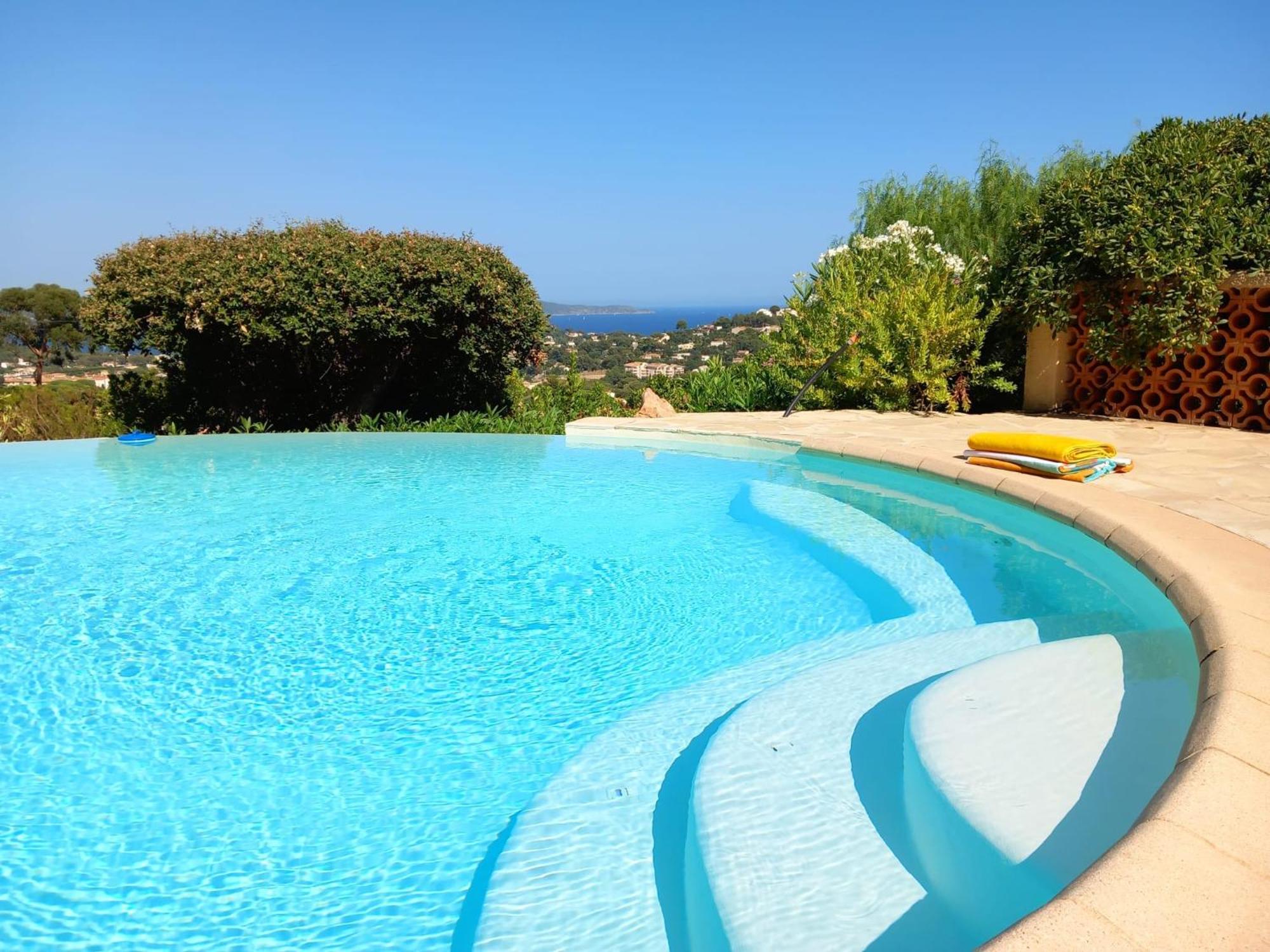 4-Star Private Villa With Heated Pool And Panoramic Sea View At Gulf De Saint Tropez Cavalaire-sur-Mer Exterior foto